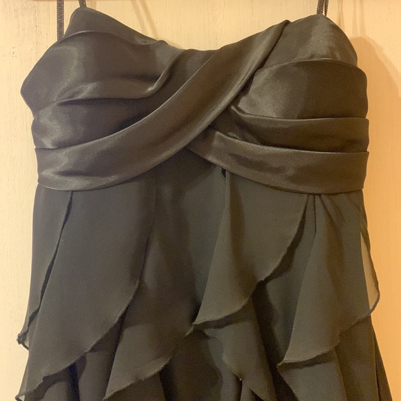 Strapless Black Ruffle Dress - Picture 2 of 4